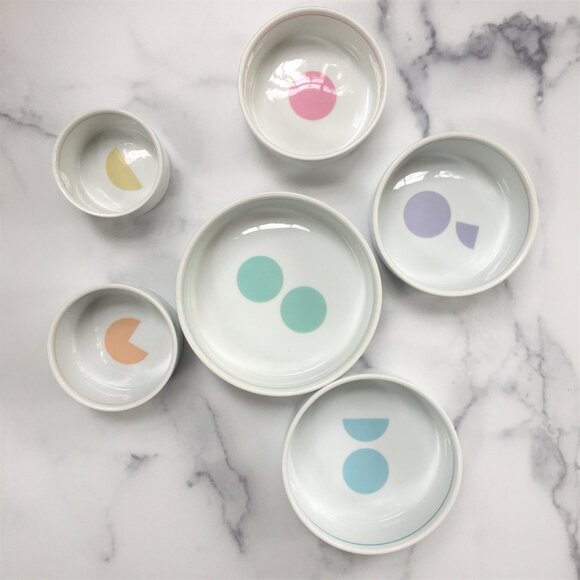 Mesu Nesting Measuring Bowls for Portion Control, White Pearl, Complete Set of 6 - Picture 3 of 8